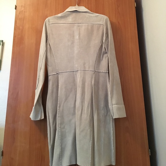 Guess Collection leather small cream long coat - Picture 3 of 6
