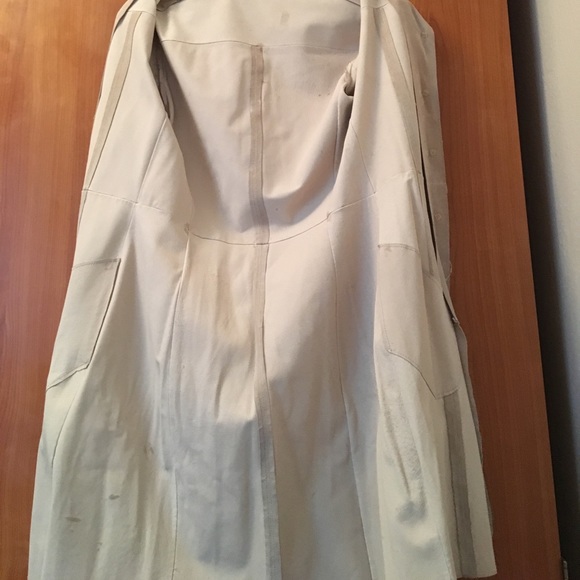 Guess Collection leather small cream long coat - Picture 4 of 6