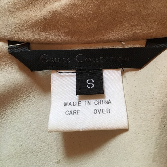 Guess Collection leather small cream long coat - Picture 5 of 6