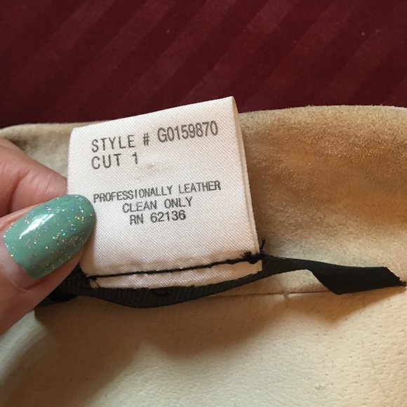 Guess Collection leather small cream long coat - Picture 6 of 6