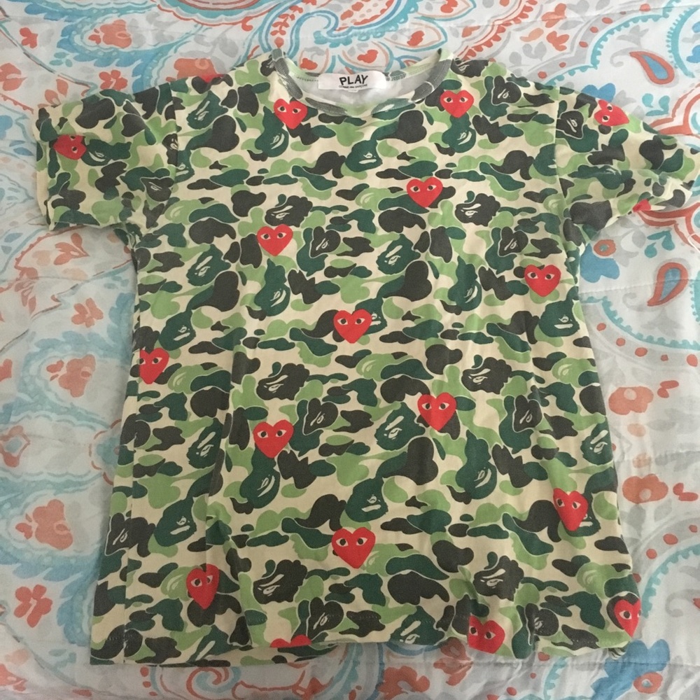 Authentic Comme Des Garçon X Bape Camo Tee