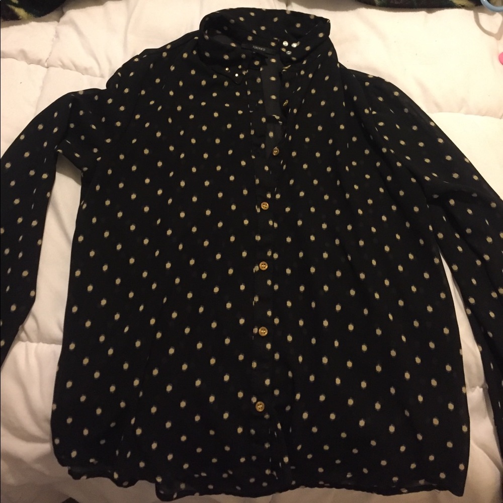 Forever21 sheer button down blouse