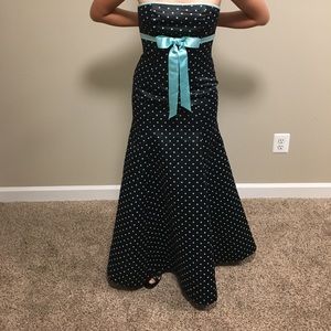 Polka dot mermaid prom dress