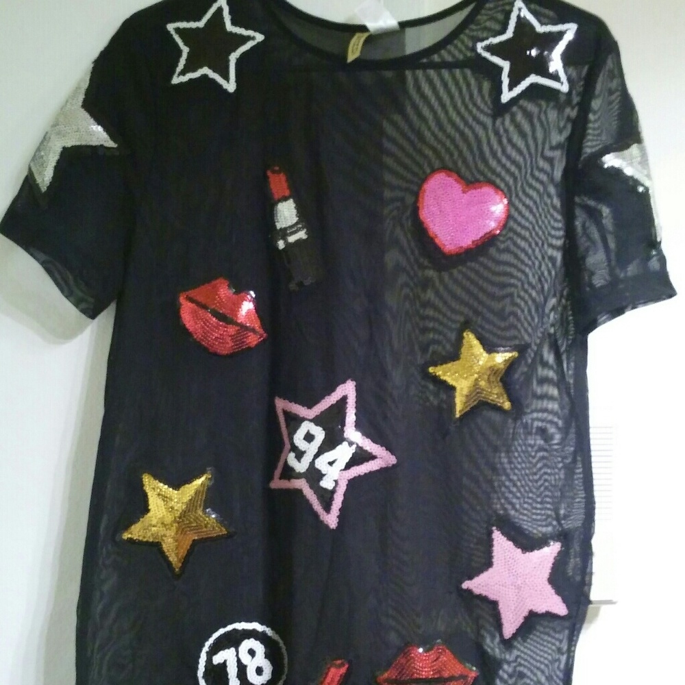 H&M sequin sheer dress