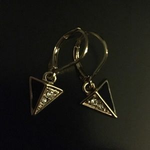 Petite gold and black earrings