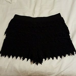 High waisted black shorts