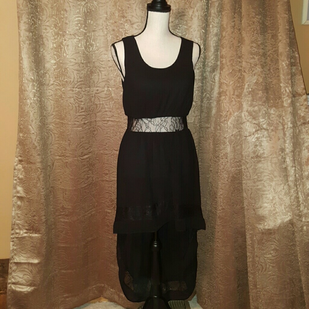 Black high low dress