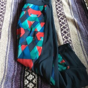 Adidas bright color block leggings medium