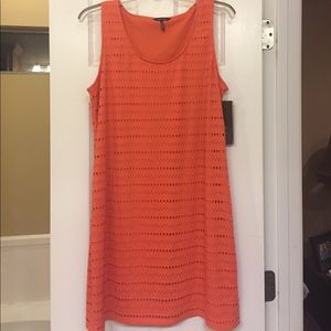 Daisy Fuentes tangerine eyelet dress, large