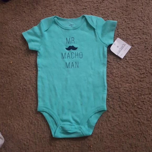 Carters Baby Boys Macho Man Bodysuit Blue 9M