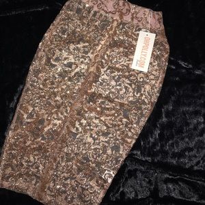 Oh Polly See Through Glitter Bodycon Skirt