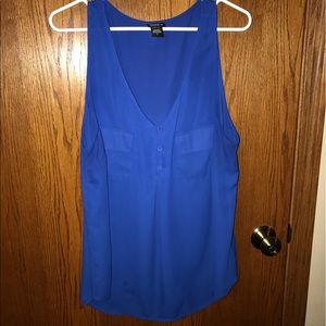 MUST GO! Blue Sleeveless Blouse