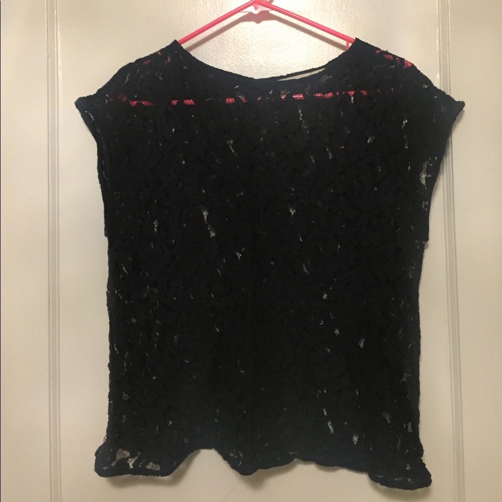 Ann Taylor Loft navy lace top