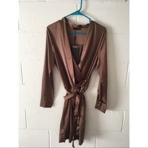 Brown silk dress