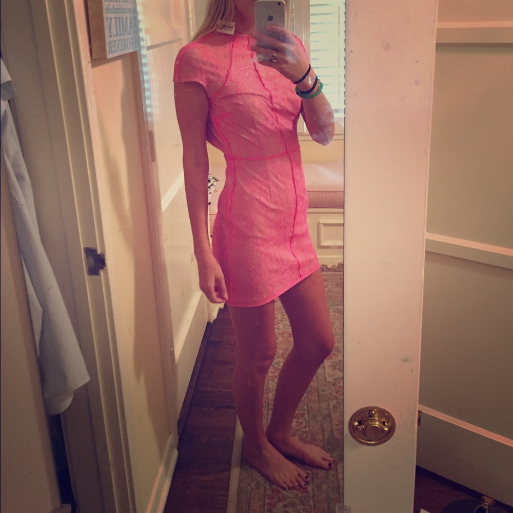 New Pink and cream lined Asian style dress!!