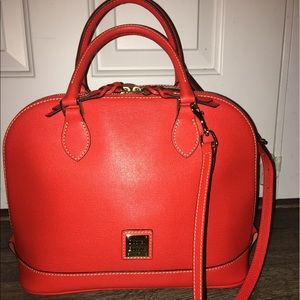 Dooney & Burke Saffiano Leather Zip Zip Satchel
