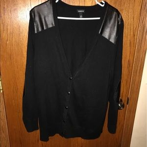 MUST GO! Leather accent sweater