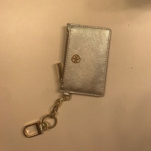 Gold Tory Burch keychain wallet