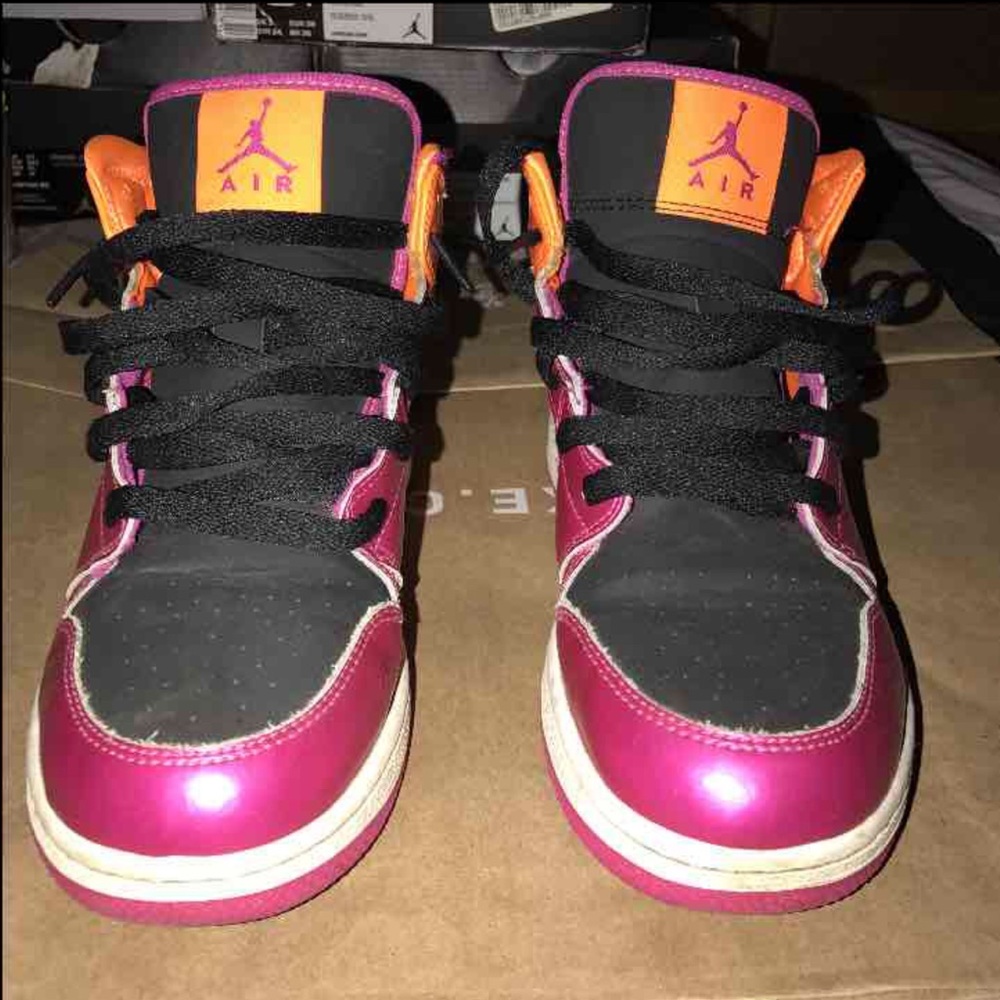 Jordan 1s Orange and Hot pink