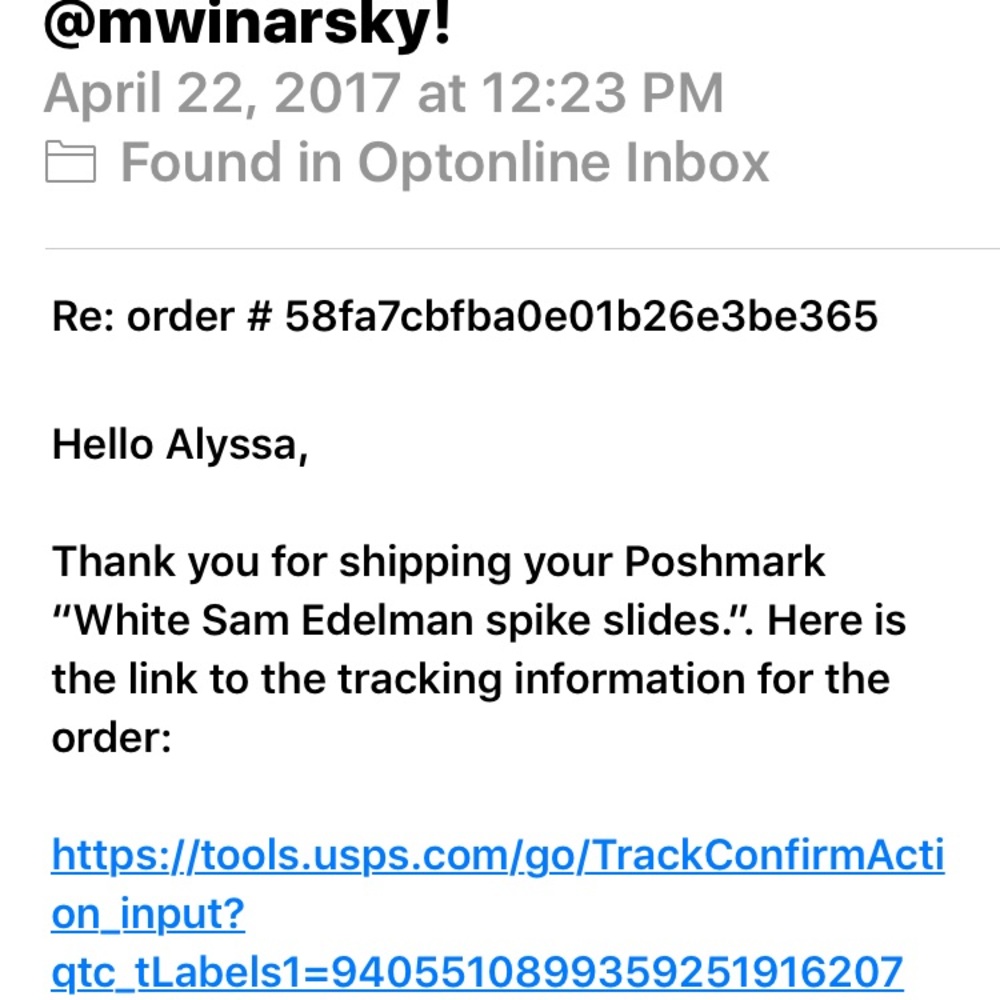 White shoes receipt