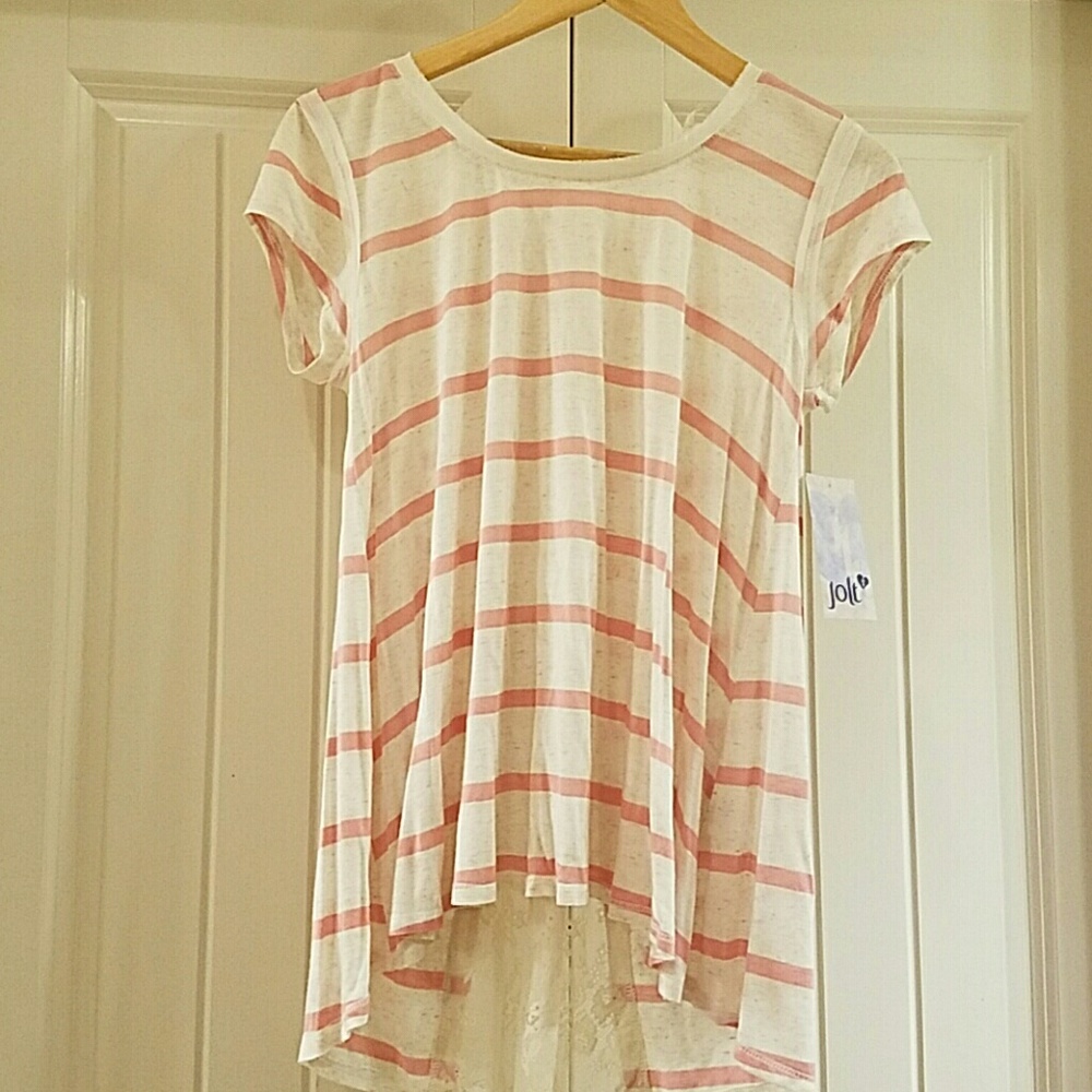 Hi low striped tee