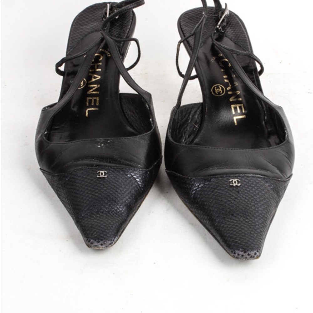 SOLD • Authentic Chanel Kitten Heel Slingbacks