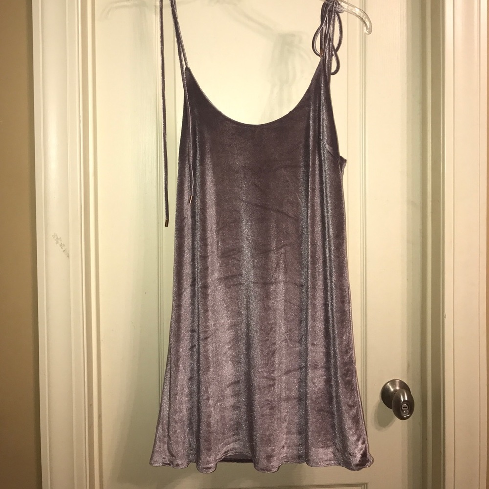 🛑FINAL SALE Hallelu Tie-Strap Purple Velvet dress