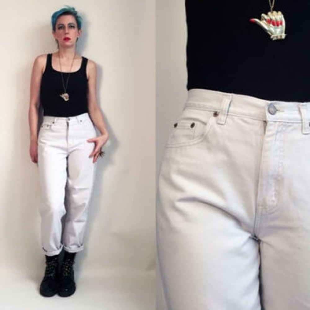 White Easy Fit Jeans by Bill Blass
