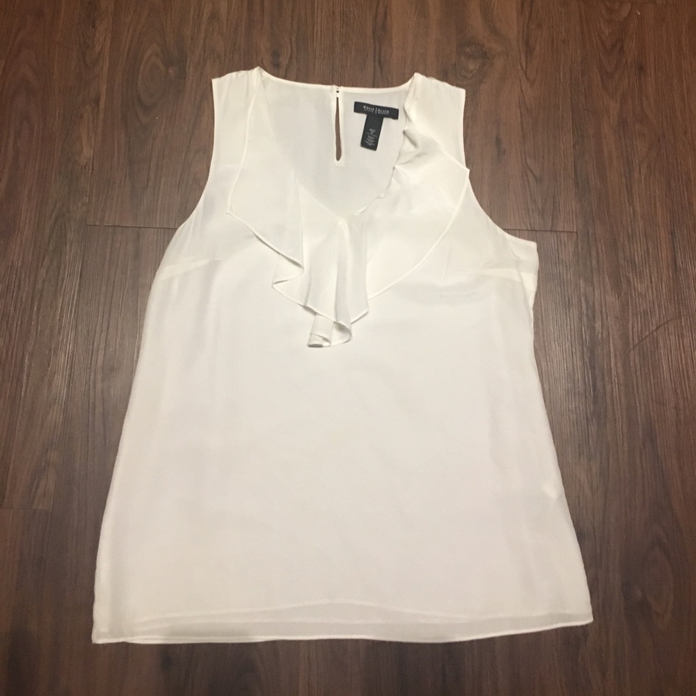 White Ruffle Blouse from White House Black Market