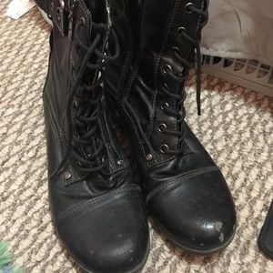 Black combat boots