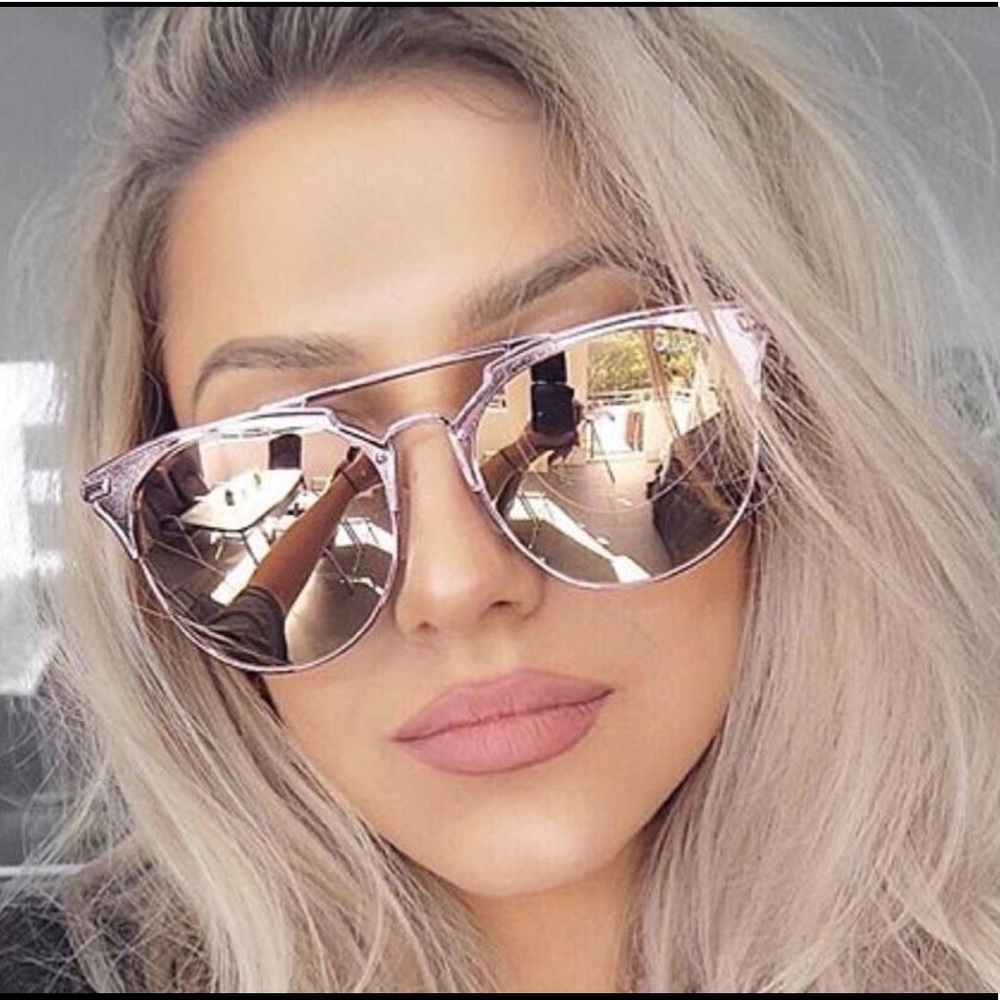 ✨HP✨Shayla- Flat Top Purple Mirrored Sunglasses - Picture 1 of 2