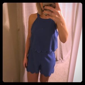 NEW (w/tags) Blue Scalloped Romper