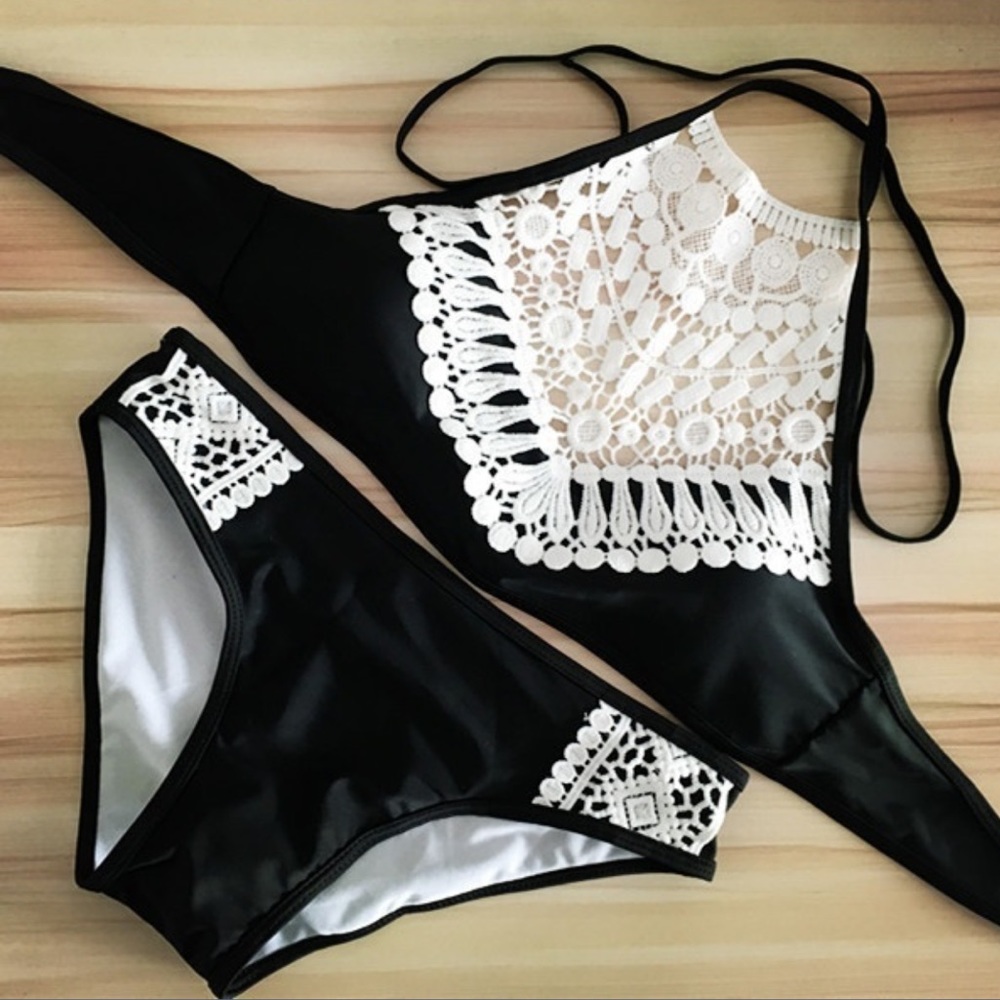 Brand New Black Crochet Bikini