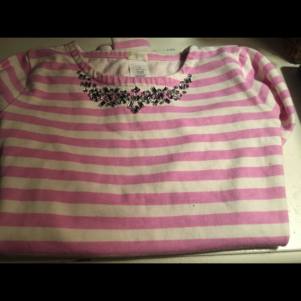 Long sleeve crewcuts shirt with jeweled collar