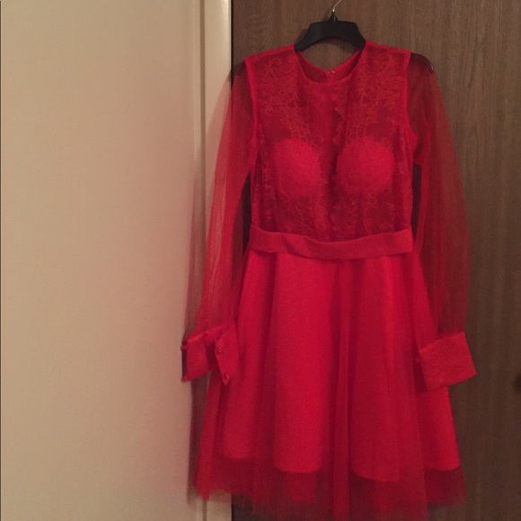 Red after-five dress - Picture 1 of 2