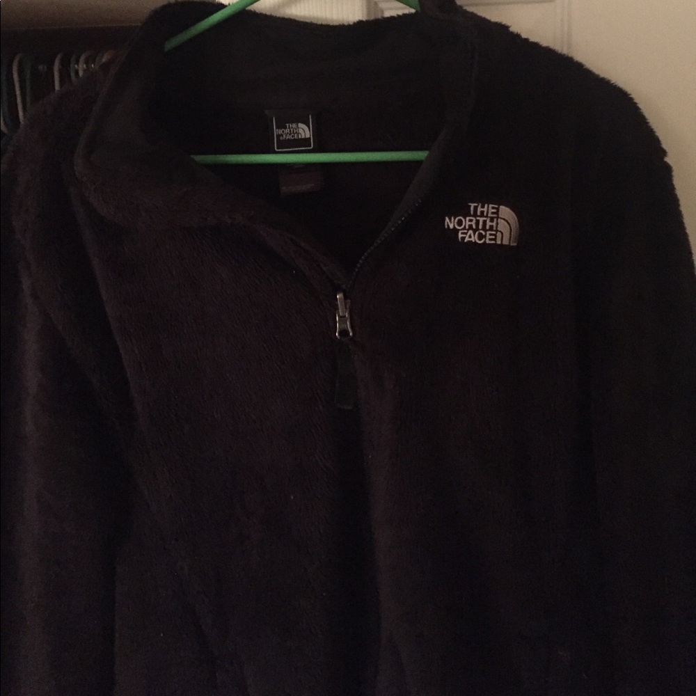 Black fuzzy Northface Jacket