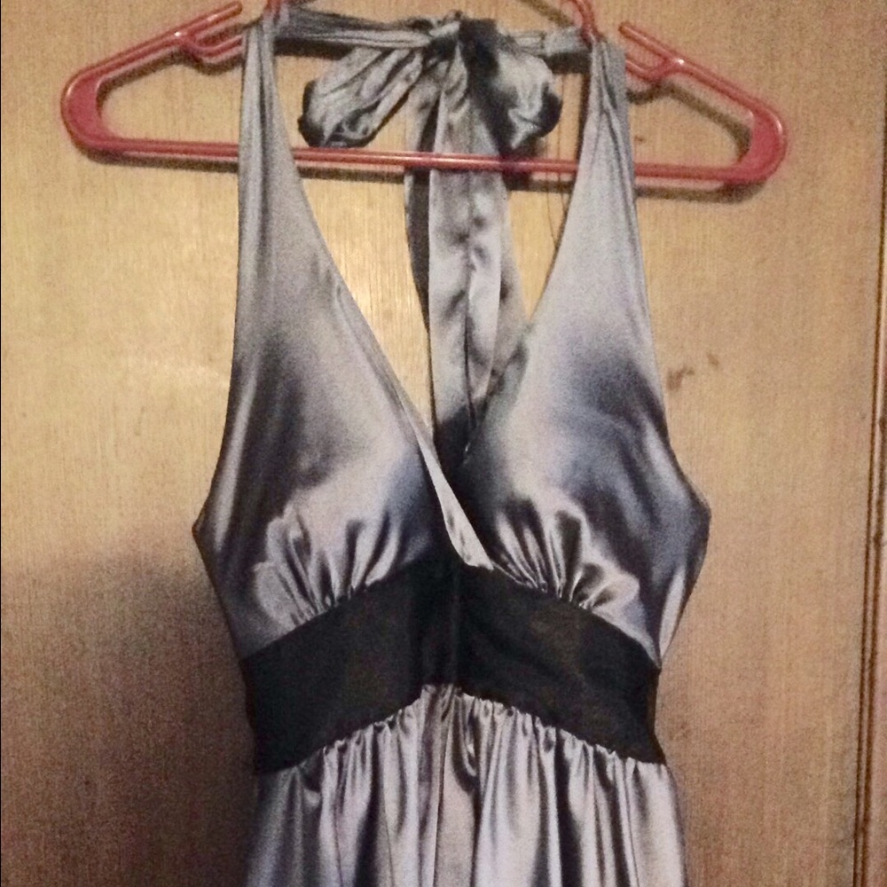 Lovely Sexy Silver Halter Mini Dress. Size Medium