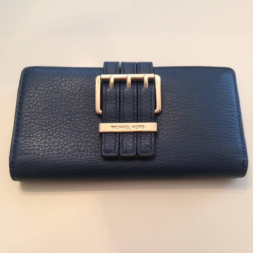 Michael Kors Ganesvoort Navy Blue Leather Wallet