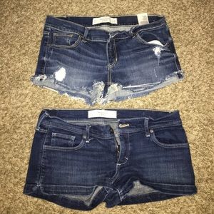 2 pairs of Abercrombie and Fitch jean shorts
