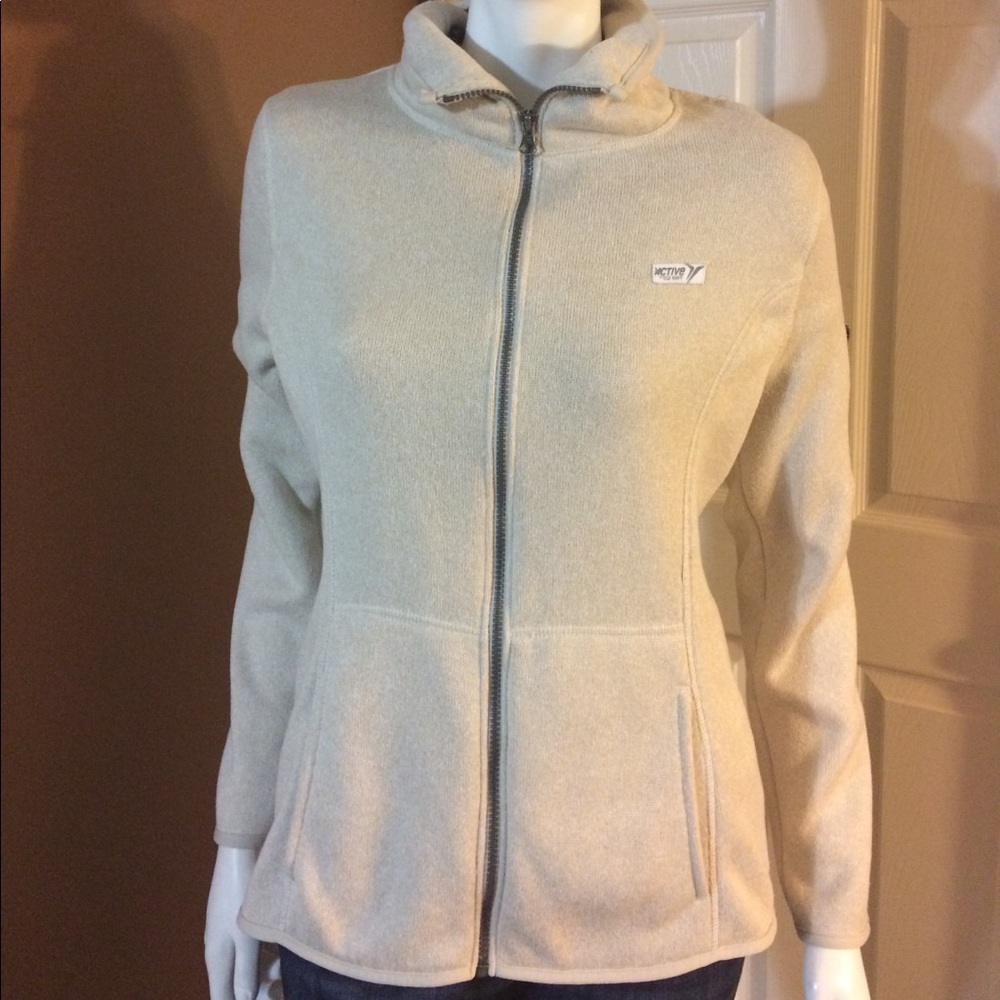 Old Navy Khaki Knit Lined Active Jacket