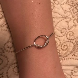 Hand made knot wire bracelet with "j" charm.