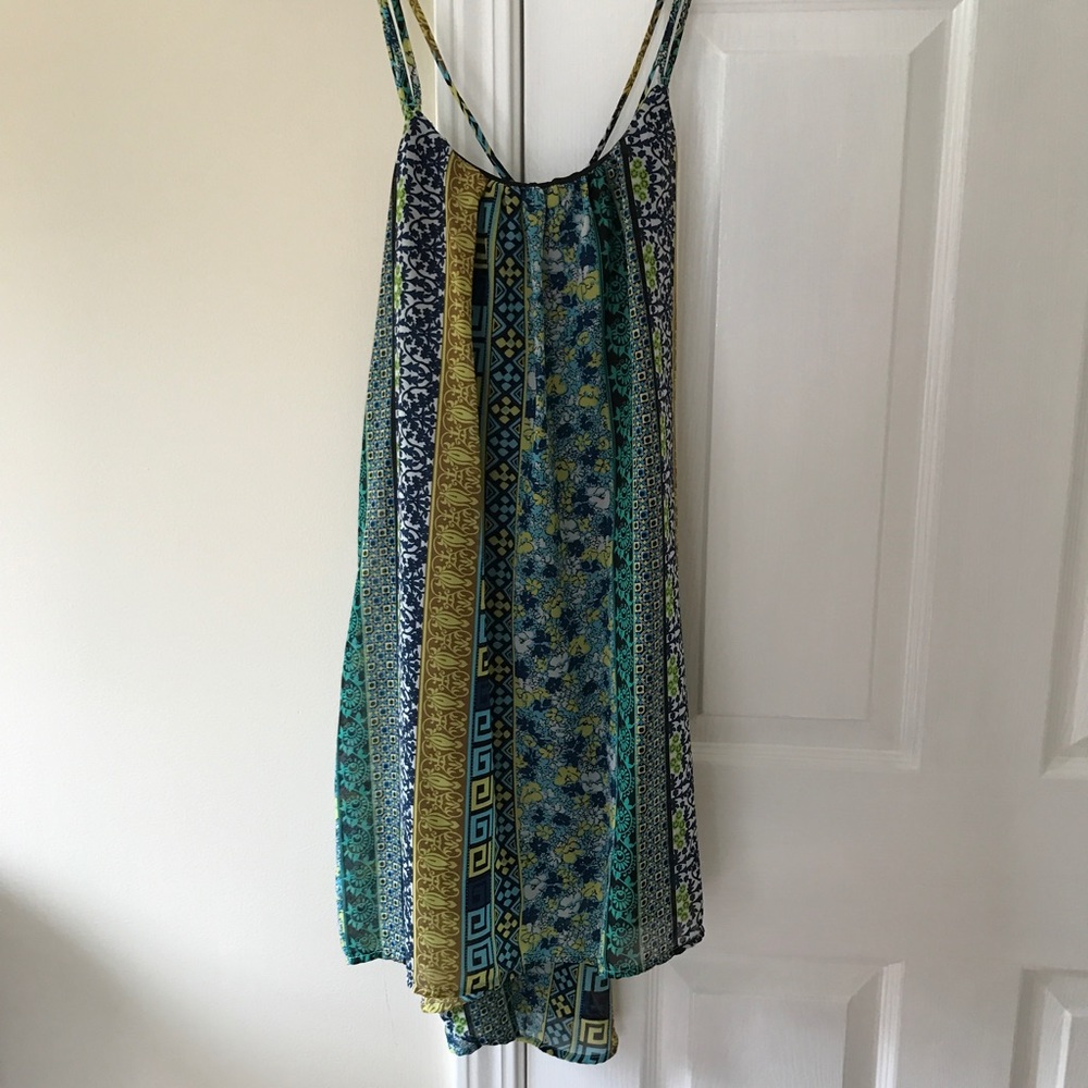 Cross back patterned dress