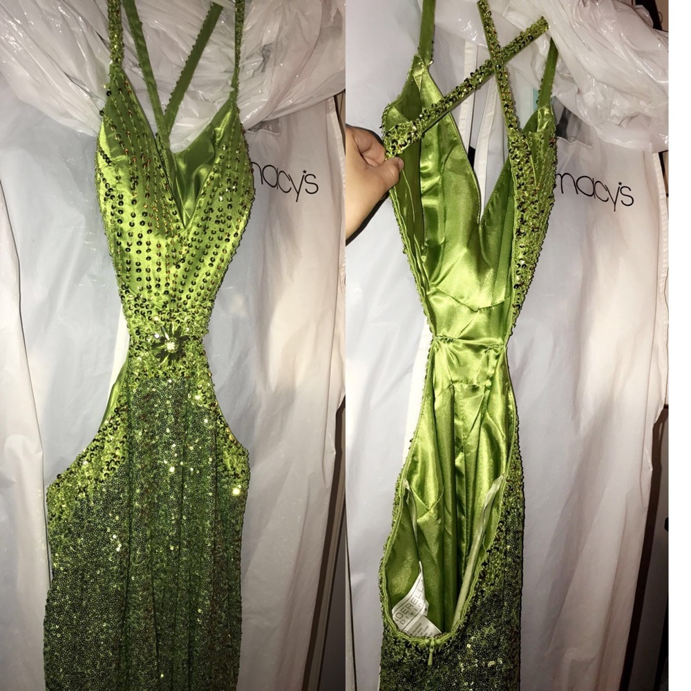 Green sequence dress
