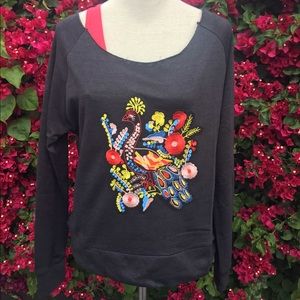 Off The Shoulder peacock Pullover