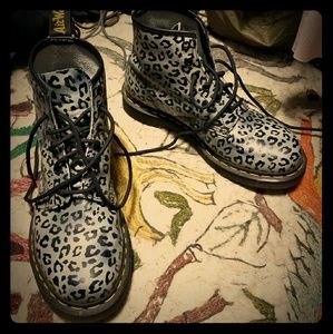 Grey leopard print Dr Marten's