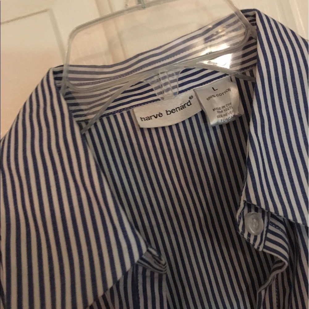 Pinstripe button down shirt