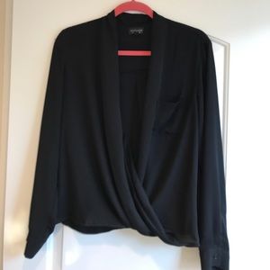 TopShop Crossover Sheer Blouse