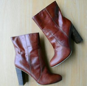 Women's Nine West Otilla Brown Leather Boots