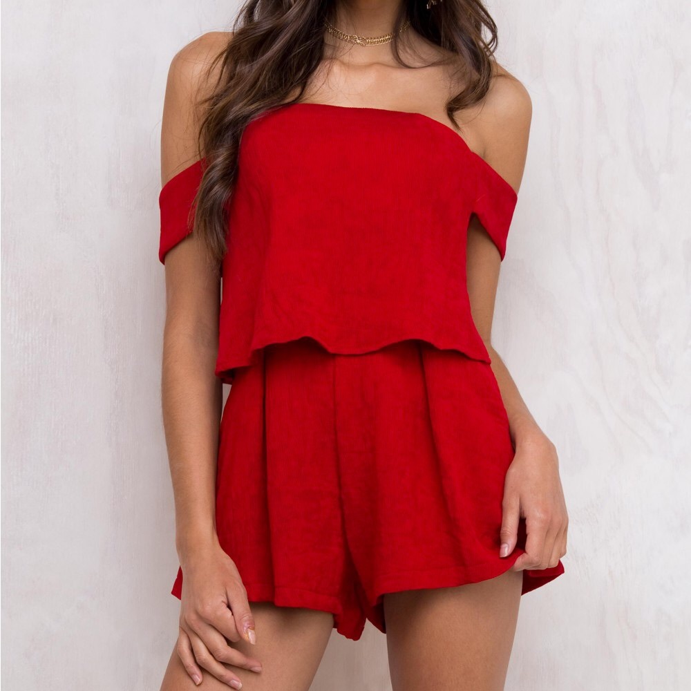 Zula red off the shoulder romper
