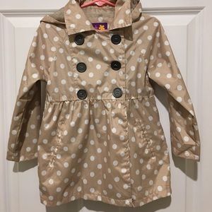 Girls 3T Trench Coat with Hood